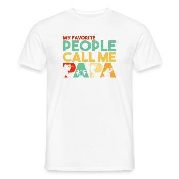 Paintball Papa Retro Hobbyist Silhouette Art - T-shirt homme - blanc - Devant - AI Model Male 178 dark (178cm)