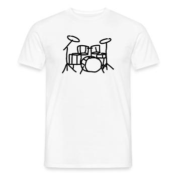 Schlagzeug Schlagzeuger Musikinstrument - Männer T-Shirt - Weiß - Vorne - AI Model Male 178 dark (178cm)