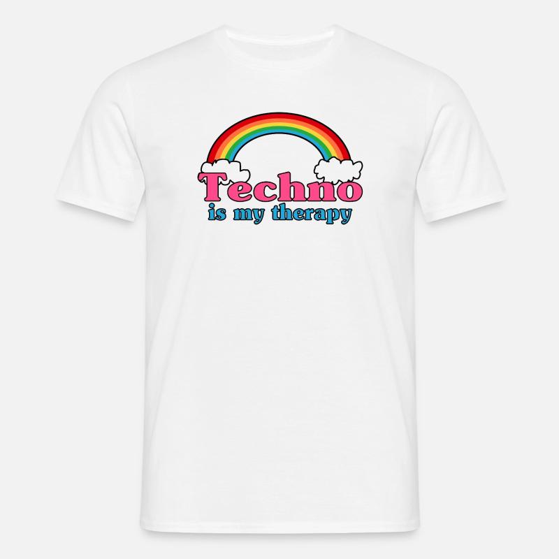 Techno Regenbogen - Männer T-Shirt - Weiß