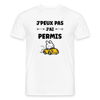 Humour j'ai mon permis de conduire - T-shirt homme - blanc - Devant - AI Model Male 178 dark (178cm)