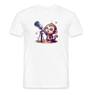 Singe du ciel étoilé avec télescope - T-shirt homme - blanc - Devant - AI Model Male 178 dark (178cm)