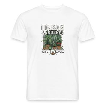 Urban Gardener - Cultivate and Thrive Vintage  - Men's T-Shirt - white - Front - AI Model Male 178 dark (178cm)