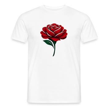 Red Rose Deep Red Blossoms - Men's T-Shirt - white - Front - AI Model Male 178 dark (178cm)