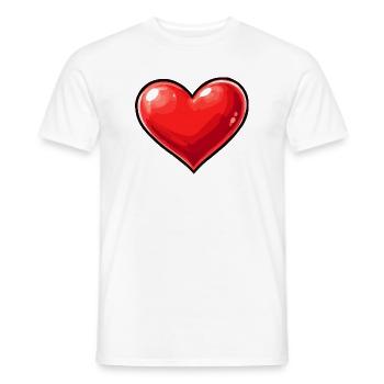 Shiny Heart Pop Art Motif - Men's T-Shirt - white - Front - AI Model Male 178 dark (178cm)