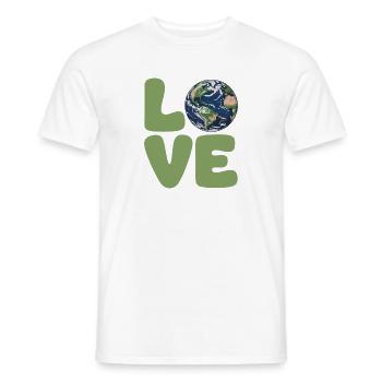 Earth Love Eco Typography - Men's T-Shirt - white - Front - AI Model Male 178 dark (178cm)