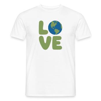 Earth Love Globe Logo - T-shirt homme - blanc - Devant - AI Model Male 178 dark (178cm)