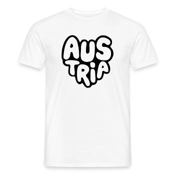 Austria - Austria Bubble Heart Typo - Men's T-Shirt - white - Front - AI Model Male 178 dark (178cm)