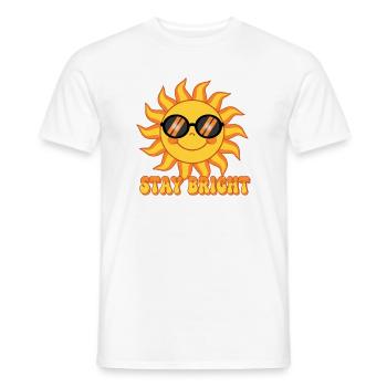 Bleib Bright Retro Groovy Smiling Sun Design - Männer T-Shirt - Weiß - Vorne - AI Model Male 178 dark (178cm)