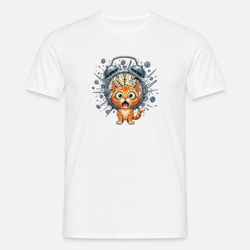 Chat steampunk devant Clockwork - T-shirt Homme - blanc