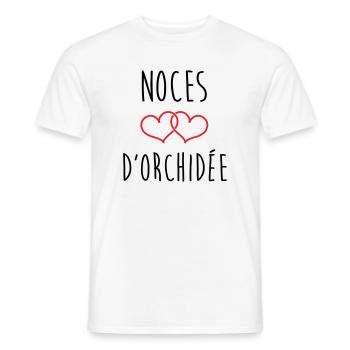 Orchid Wedding 55 years of marriage - Men's T-Shirt - white - Front - AI Model Male 178 dark (178cm)