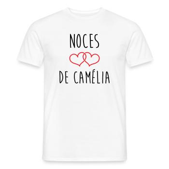 Camellia's Wedding 51 years of marriage - Men's T-Shirt - white - Front - AI Model Male 178 dark (178cm)