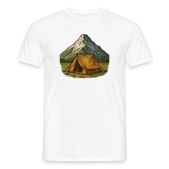 Bergzelt im Alpenglühen - Männer T-Shirt - Weiß - Vorne - AI Model Male 178 dark (178cm)