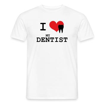 I Love My Dentist Graphic - T-shirt homme - blanc - Devant - AI Model Male 178 dark (178cm)