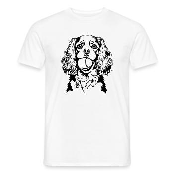 Cavalier King Charles Spaniel Ball Dogs Wilsigns - T-shirt homme - blanc - Devant - AI Model Male 178 dark (178cm)