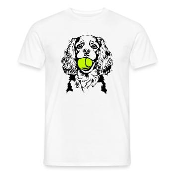Cavalier King Charles Spaniel Ball Dogs Wilsigns - T-shirt homme - blanc - Devant - AI Model Male 178 dark (178cm)