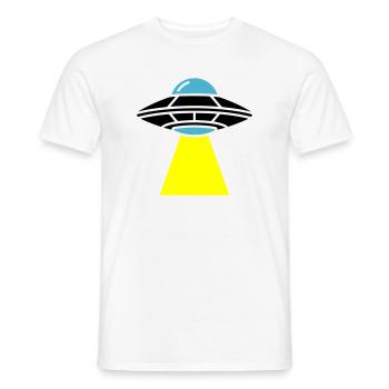 Vaisseau spatial extraterrestre OVNI Light - T-shirt homme - blanc - Devant - AI Model Male 178 dark (178cm)