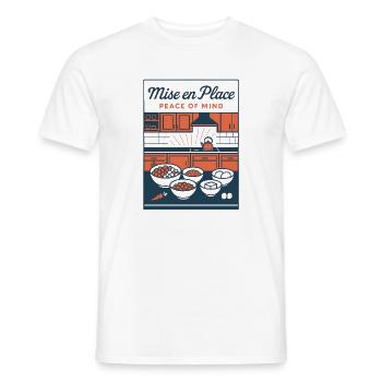 Mise en Place | Ordnung beim Kochen - Männer T-Shirt - Weiß - Vorne - AI Model Male 178 dark (178cm)