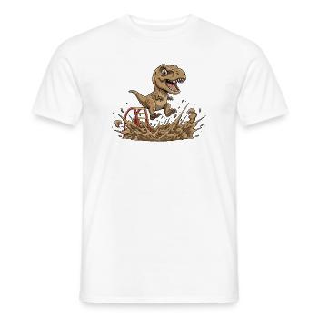 Dino saute dans la boue - T-shirt homme - blanc - Devant - AI Model Male 178 dark (178cm)