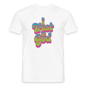 J’ai confiance en Dieu - Conception de la foi - T-shirt homme - blanc - Devant - AI Model Male 178 dark (178cm)