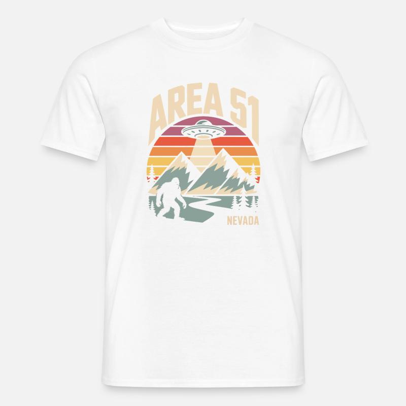 Area 51 Nevada UFO Retro Design - Männer T-Shirt - Weiß