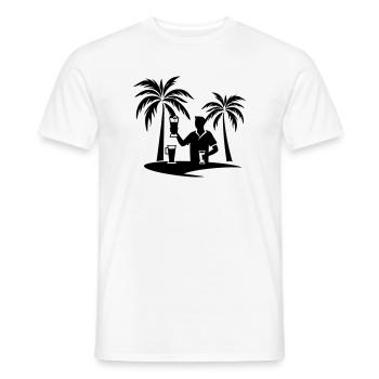 Holiday Palm Trees Beach Silhouette - Men's T-Shirt - white - Front - AI Model Male 178 dark (178cm)