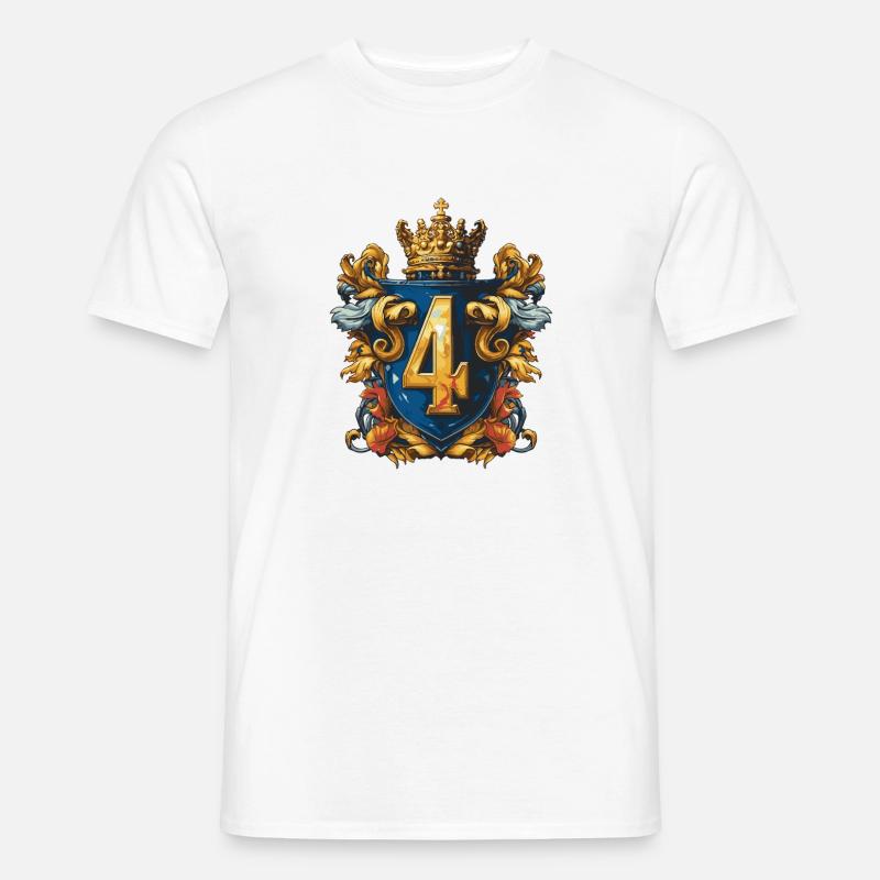 4 Numero di stemmi - T-shirt uomo - bianco