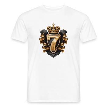 7 Nombre d’armoiries - T-shirt homme - blanc - Devant - AI Model Male 178 dark (178cm)