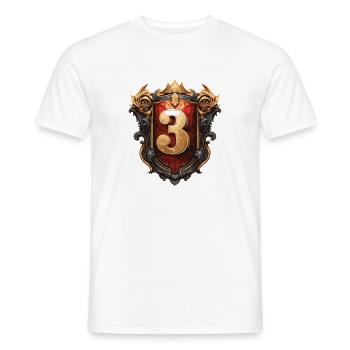3 Nombre d’armoiries - T-shirt homme - blanc - Devant - AI Model Male 178 dark (178cm)