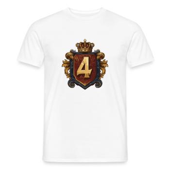 4 Nombre d’armoiries - T-shirt homme - blanc - Devant - AI Model Male 178 dark (178cm)