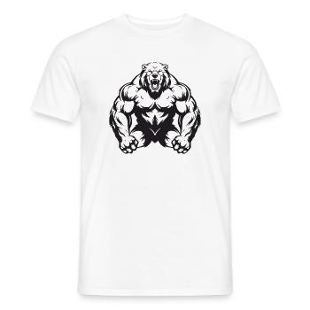 Grizzly Bear Muscles - Men's T-Shirt - white - Front - AI Model Male 178 dark (178cm)