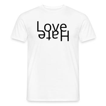 Liebe – Hass - Männer T-Shirt - Weiß - Vorne - AI Model Male 178 dark (178cm)