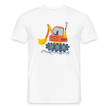 Bagger, Baumaschinen - Männer T-Shirt - Weiß - Vorne - AI Model Male 178 dark (178cm)