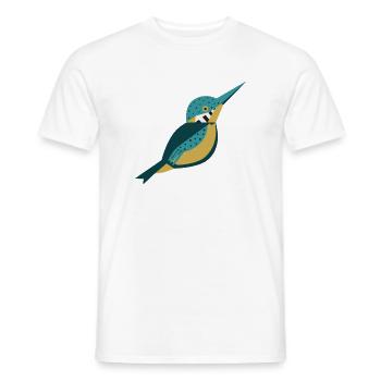 Geometrischer Eisvogel mit Punkten L-Blau - Männer T-Shirt - Weiß - Vorne - AI Model Male 178 dark (178cm)