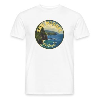 Explore Sao Miguel Island Azores Portugal - Men's T-Shirt - white - Front - AI Model Male 178 dark (178cm)