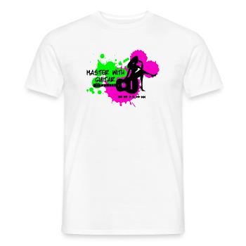 Master à la guitare - Green Pink - T-shirt homme - blanc - Devant - AI Model Male 178 dark (178cm)