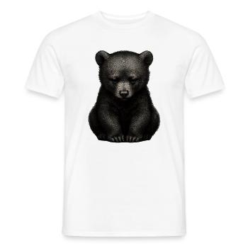 Dunkler Bärenjunge im Sitzen - Männer T-Shirt - Weiß - Vorne - AI Model Male 178 dark (178cm)