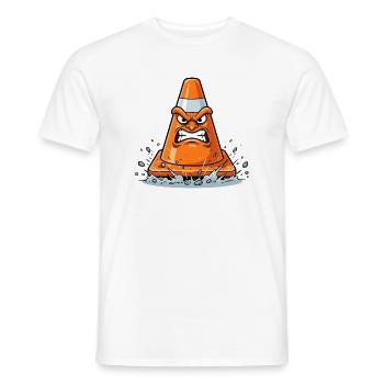 Wütender Kegel im Cartoon Stil - Männer T-Shirt - Weiß - Vorne - AI Model Male 178 dark (178cm)
