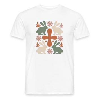 Easter Bunny Cross Pattern - Men's T-Shirt - white - Front - AI Model Male 178 dark (178cm)