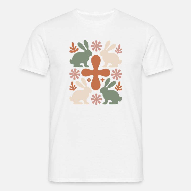 Easter Bunny Cross Pattern - Men's T-Shirt - white