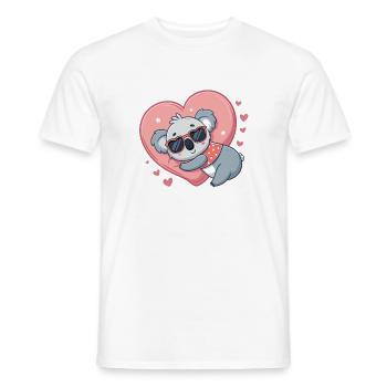 Koala Heart on Pink Background - Men's T-Shirt - white - Front - AI Model Male 178 dark (178cm)
