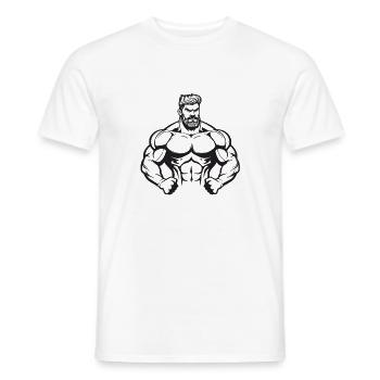 Bodybuilder Fitness - Men's T-Shirt - white - Front - AI Model Male 178 dark (178cm)