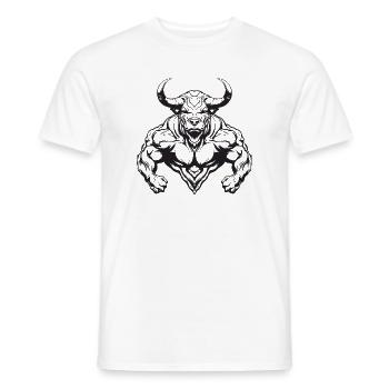 Bull Taurus Bodybuilding - T-shirt homme - blanc - Devant - AI Model Male 178 dark (178cm)