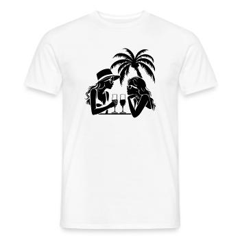 Palmiers de fête pour filles - T-shirt homme - blanc - Devant - AI Model Male 178 dark (178cm)