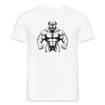 Muscles de bête canine - T-shirt homme - blanc - Devant - AI Model Male 178 dark (178cm)