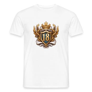 18 Nombre d’armoiries - T-shirt homme - blanc - Devant - AI Model Male 178 dark (178cm)