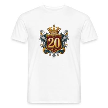 20 Nombre d’armoiries - T-shirt homme - blanc - Devant - AI Model Male 178 dark (178cm)