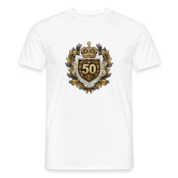 50 Nombre d’armoiries - T-shirt homme - blanc - Devant - AI Model Male 178 dark (178cm)