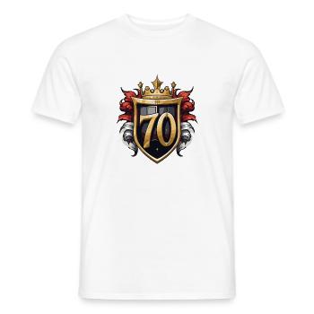 70 Nombre d’armoiries - T-shirt homme - blanc - Devant - AI Model Male 178 dark (178cm)