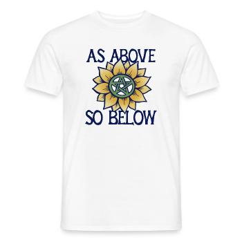 Sunflower Pentagram Above Below - Men's T-Shirt - white - Front - AI Model Male 178 dark (178cm)
