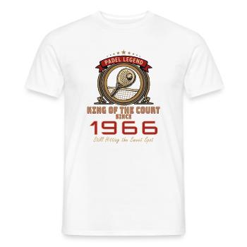 Padel Legend 1966, T-shirt d’anniversaire, sweat à capuche, Mug - T-shirt homme - blanc - Devant - AI Model Male 178 dark (178cm)